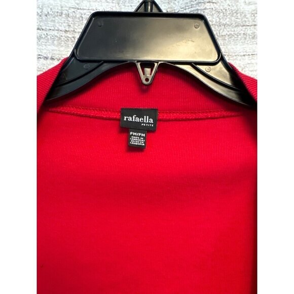 Rafaella Petite Red Open-Front Cardigan Sweater Size MP - Picture 2 of 3